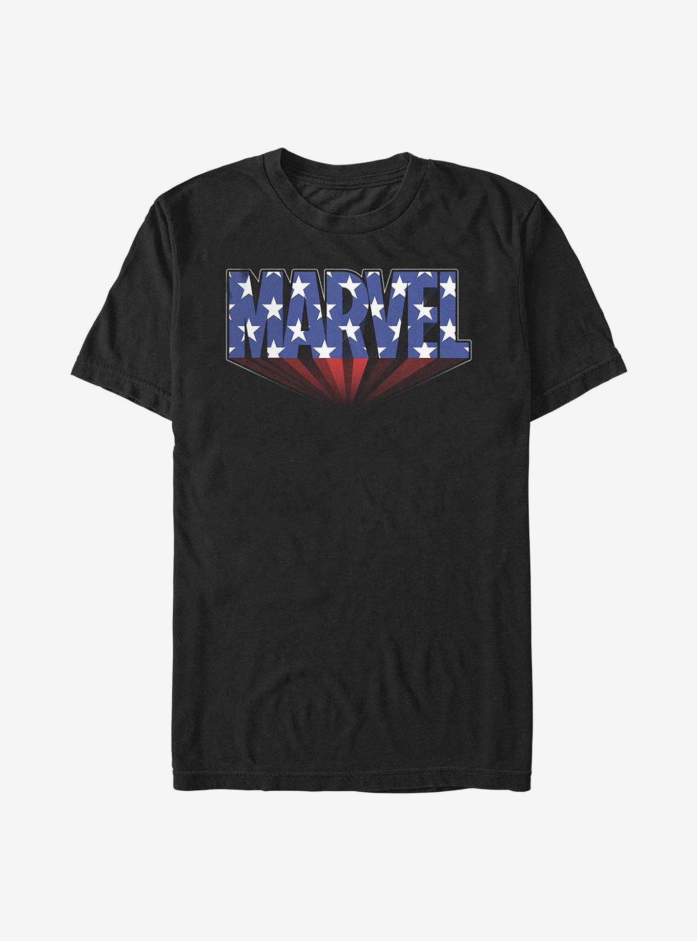 Marvel Star Logo T-Shirt, BLACK, hi-res