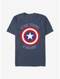 Marvel The Avengers Stars Stripes & Bravery T-Shirt, NAVY HTR, hi-res