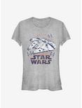 Star Wars Falcon Rays Girls T-Shirt, ATH HTR, hi-res