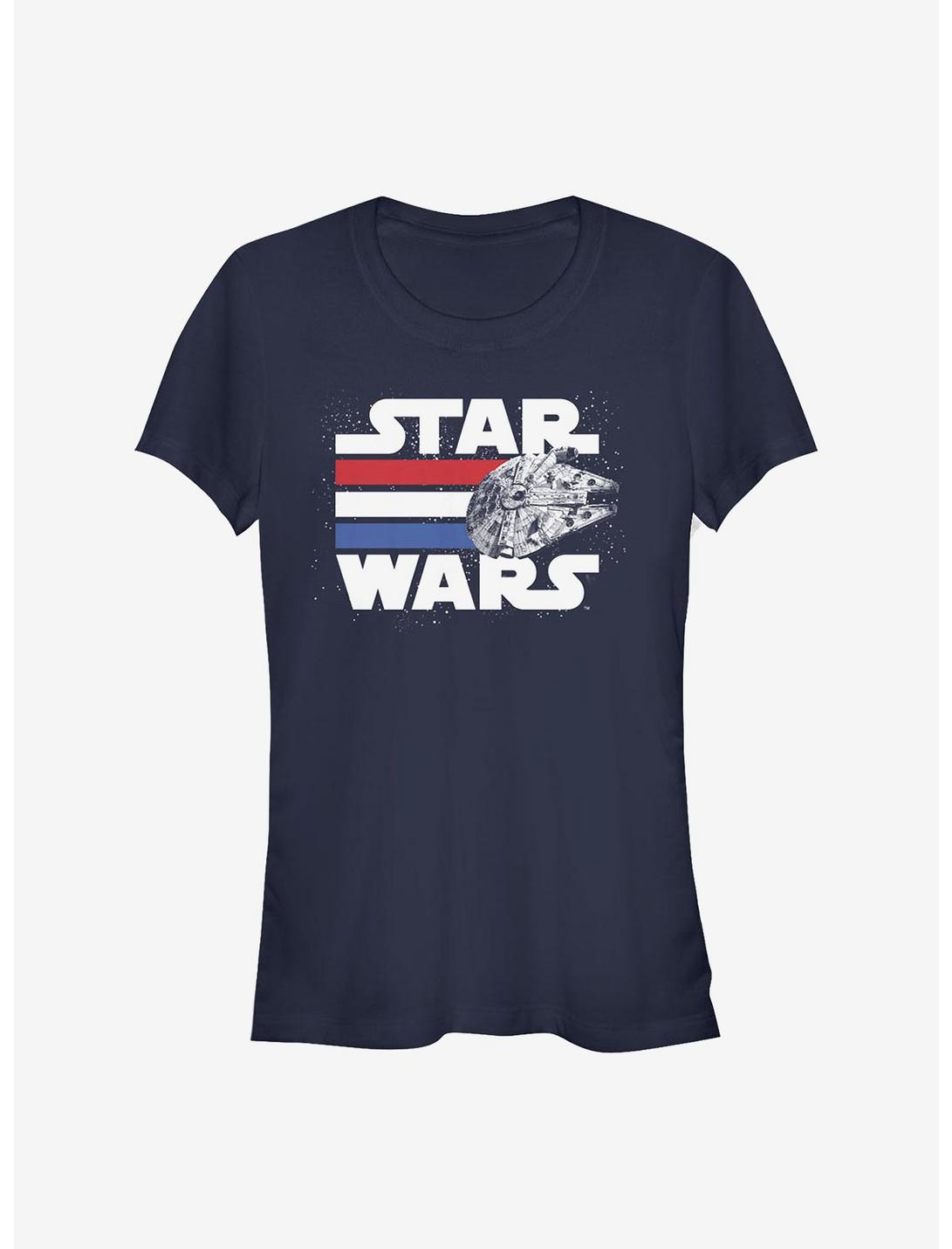 Star Wars Free Flying Falcon Girls T-Shirt, NAVY, hi-res