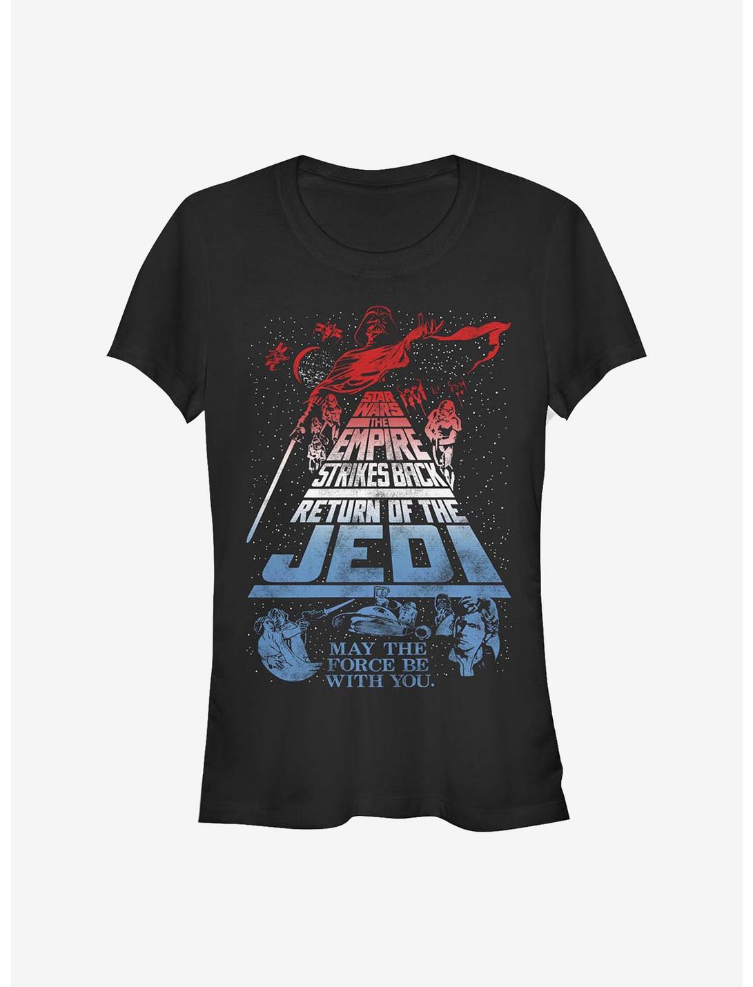 Star Wars Jedi Red White And Blue Title Girls T-Shirt, BLACK, hi-res