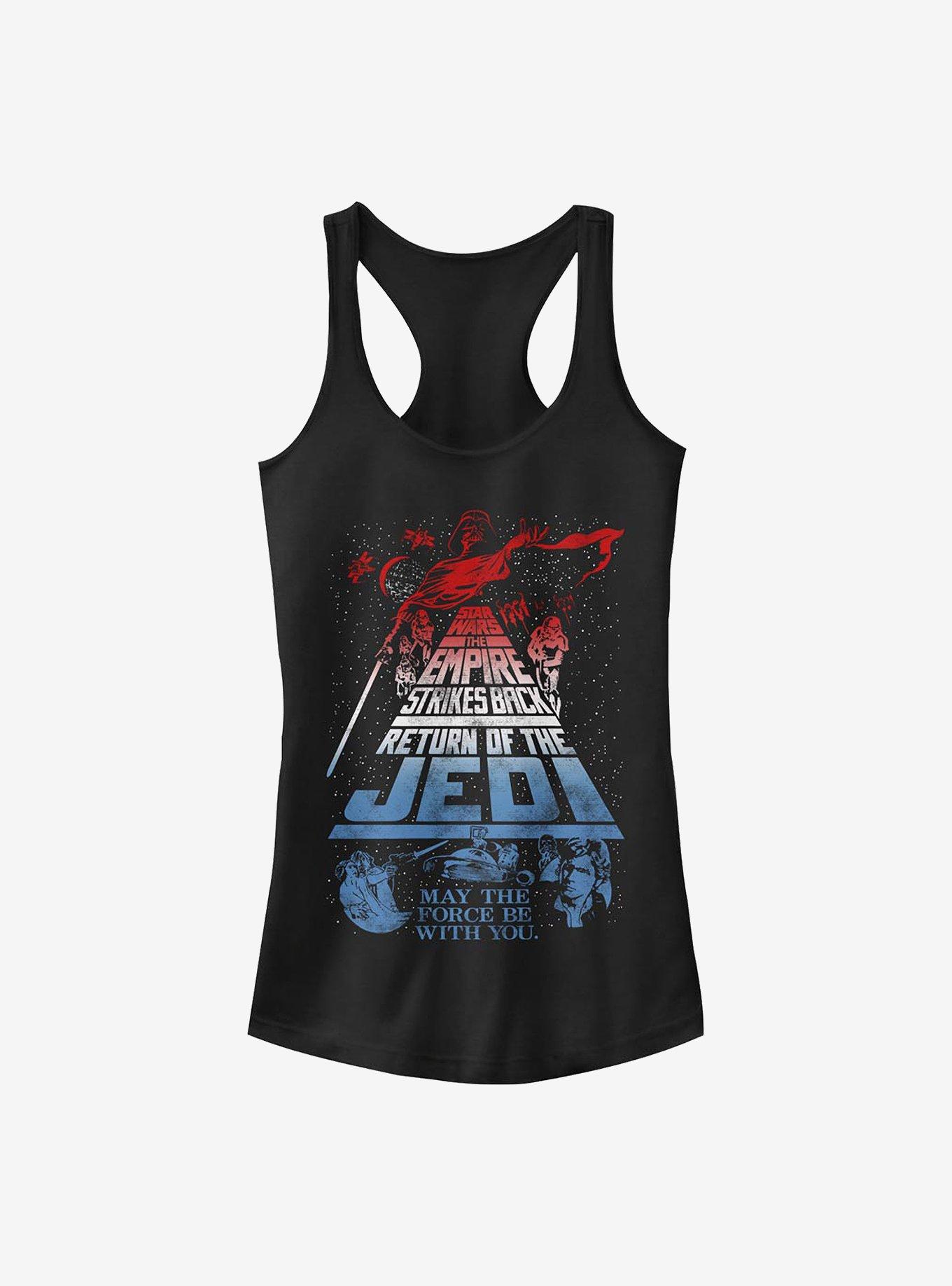 Star Wars Jedi Red White And Blue Title Girls Tank