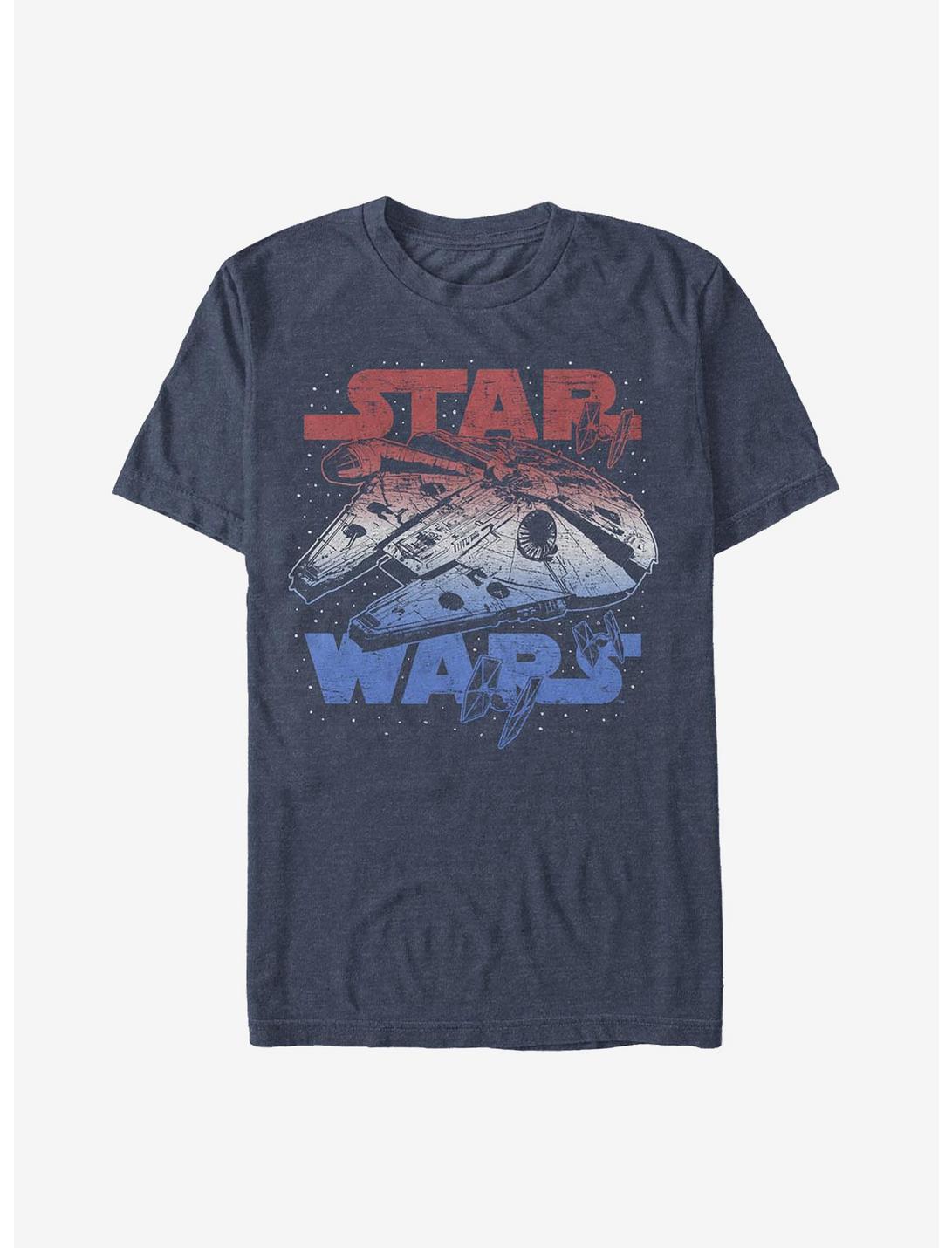 Star Wars Star Spangled Falcon T-Shirt, NAVY HTR, hi-res