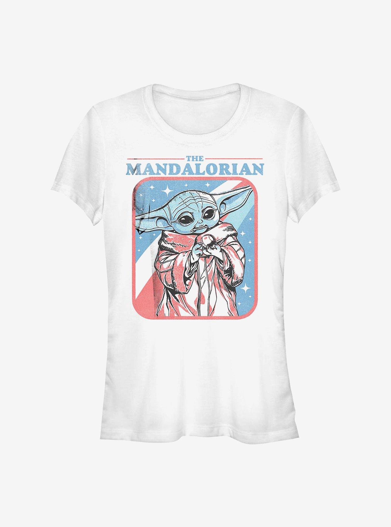Star Wars The Mandalorian Stars Stripes The Child Girls T-Shirt, WHITE, hi-res