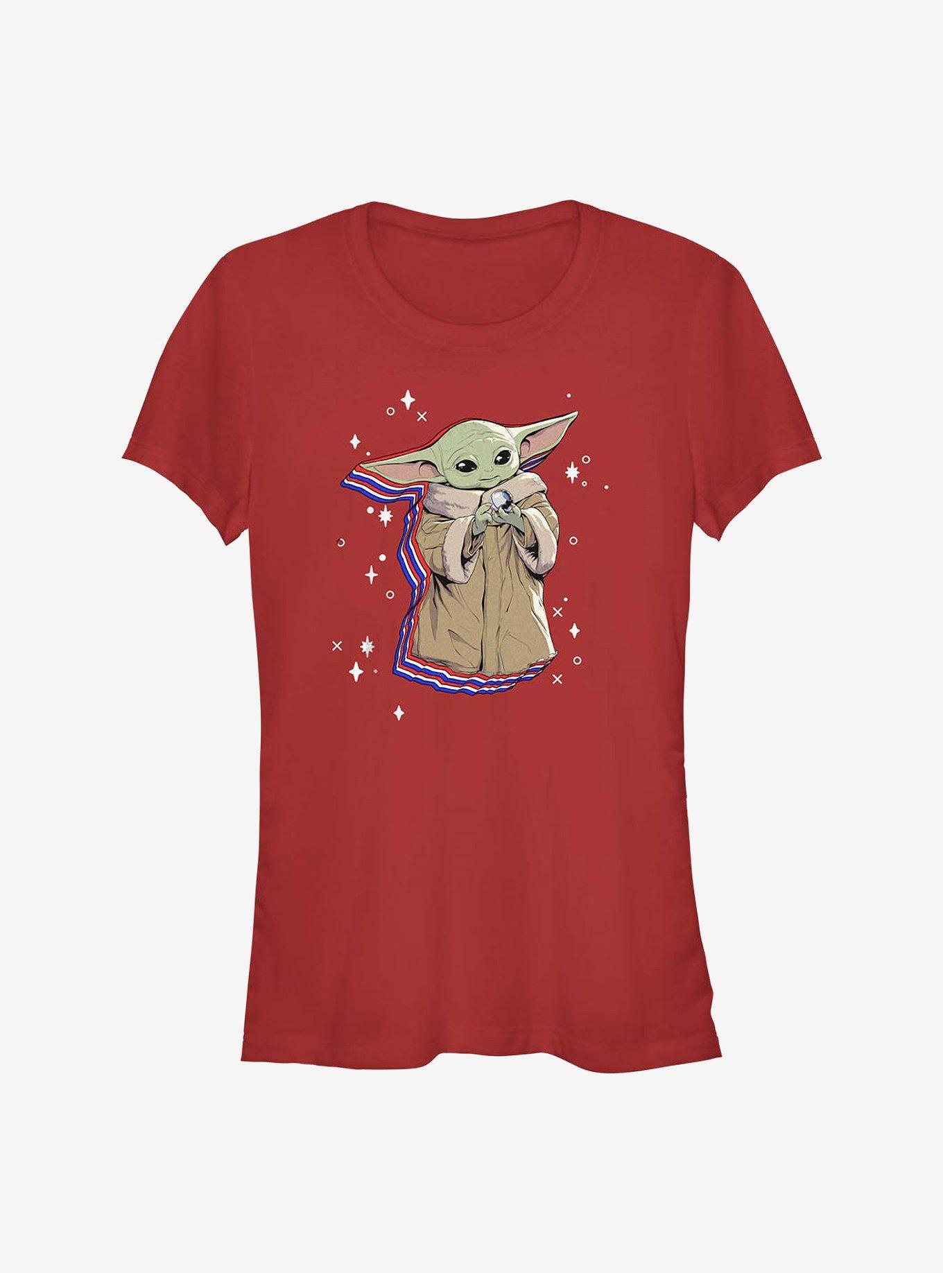 Star Wars The Mandalorian The Child Red White And Blue Shadows Girls T-Shirt, , hi-res