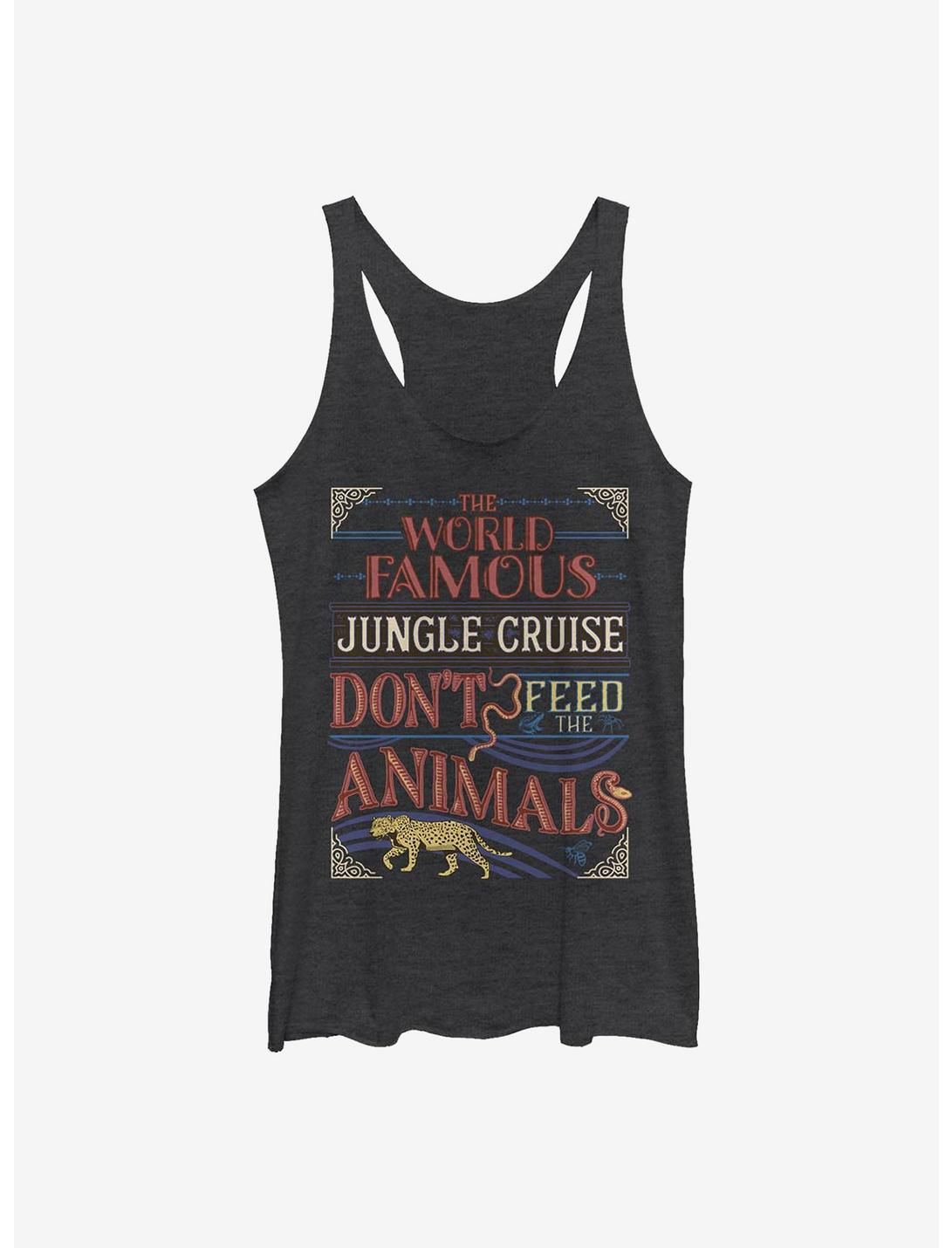 Disney Jungle Cruise The World Famous Jungle Cruise Don't Feed The Animals Womens Tank Top, BLK HTR, hi-res