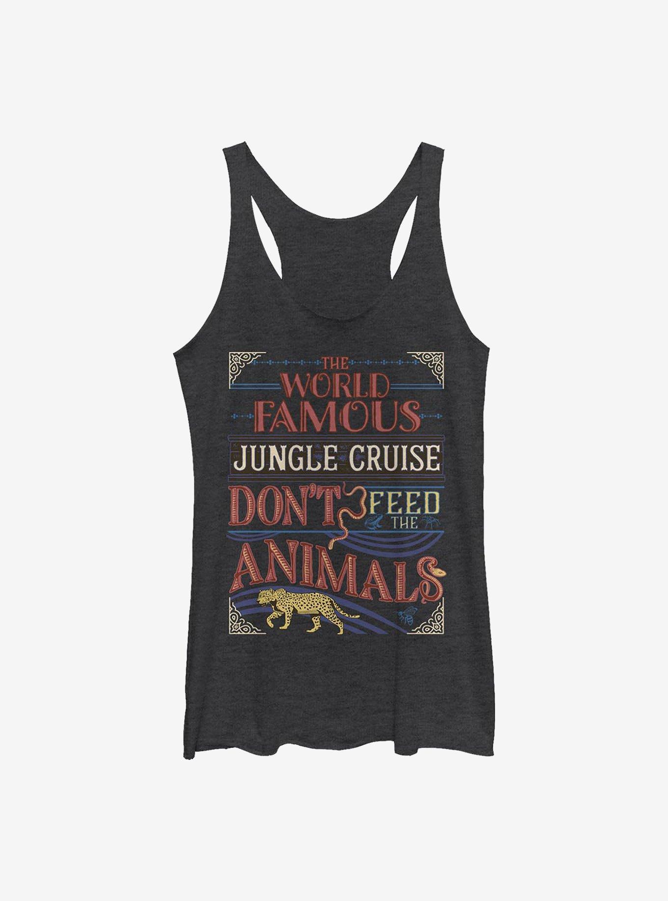 Disney Jungle Cruise The World Famous Jungle Cruise Don't Feed The Animals Womens Tank Top, BLK HTR, hi-res