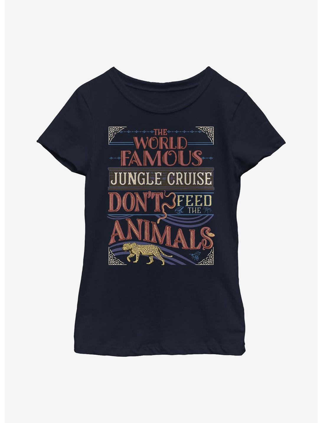 Disney Jungle Cruise The World Famous Jungle Cruise Don't Feed The Animals Youth Girls T-Shirt, NAVY, hi-res