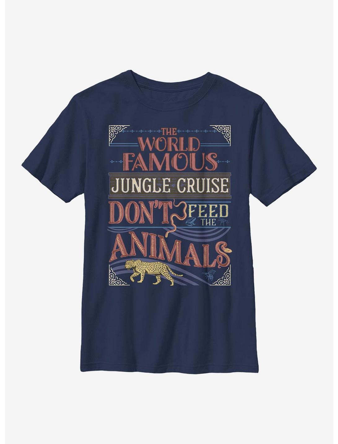 Disney Jungle Cruise The World Famous Jungle Cruise Don't Feed The Animals Youth T-Shirt, NAVY, hi-res