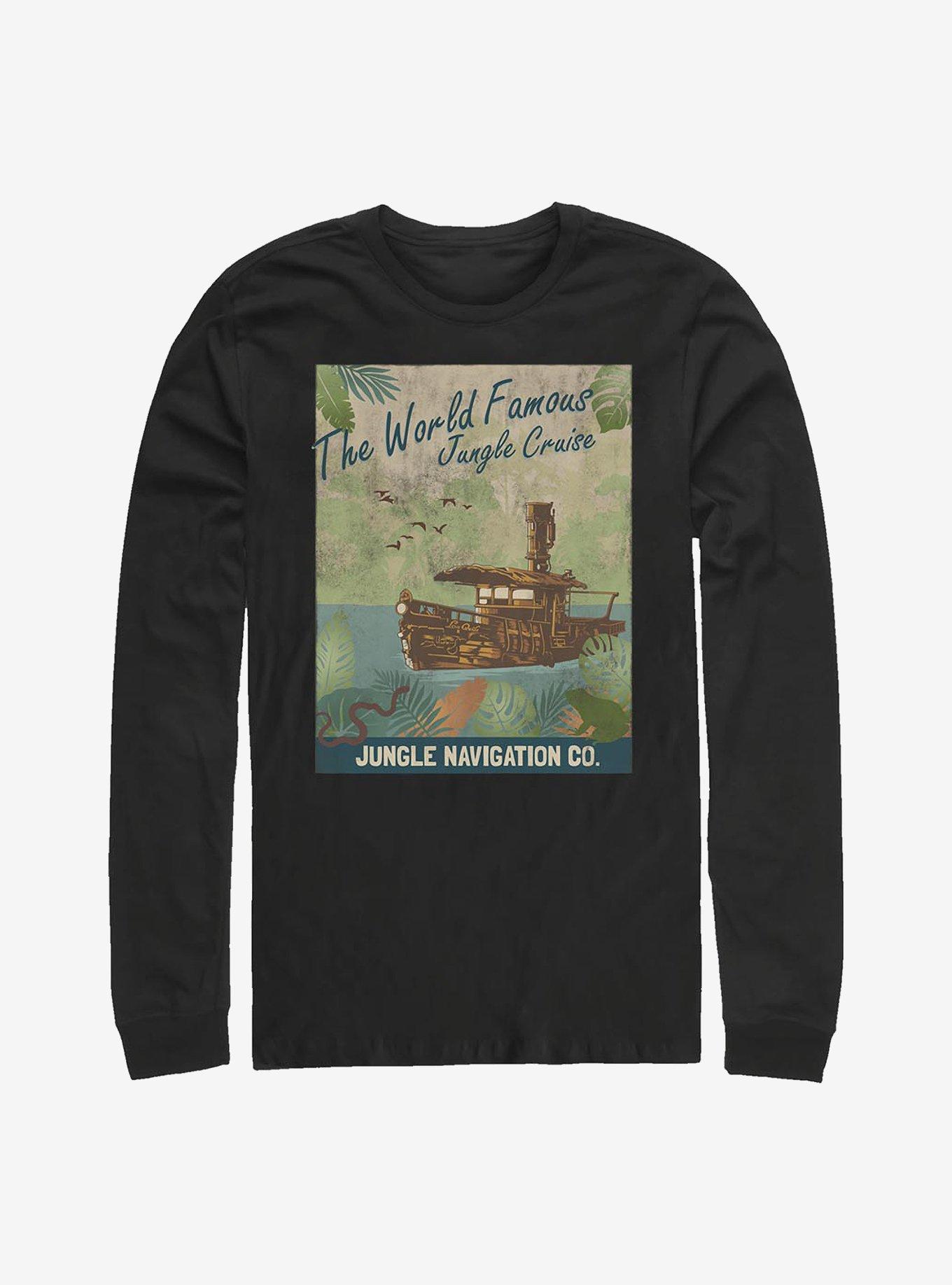 Disney Jungle Cruise Vintage Poster Long-Sleeve T-Shirt, BLACK, hi-res