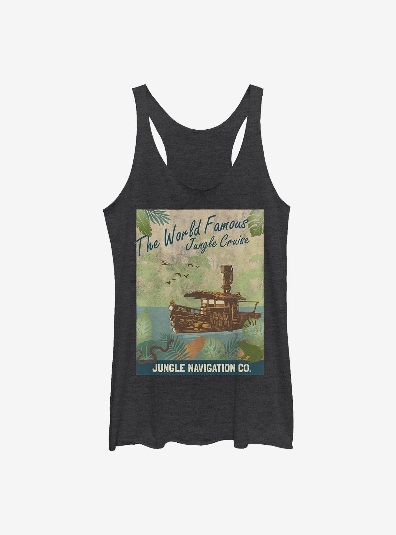 Disney Jungle Cruise Vintage Poster Womens Tank Top, BLK HTR, hi-res