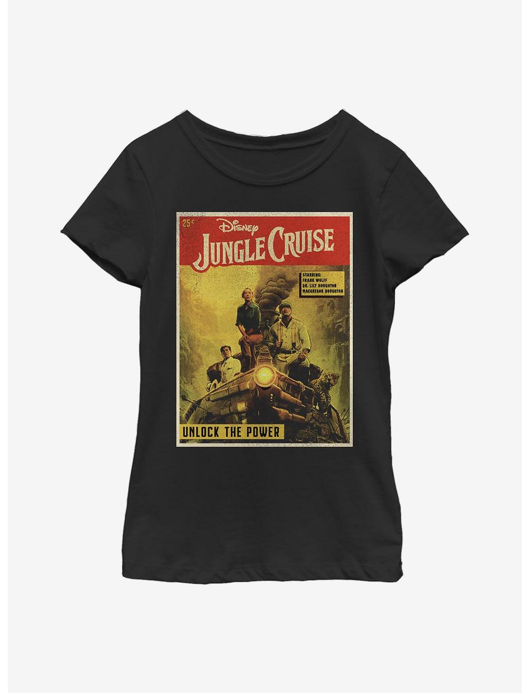 Disney Jungle Cruise Comic Cover Youth Girls T-Shirt, BLACK, hi-res