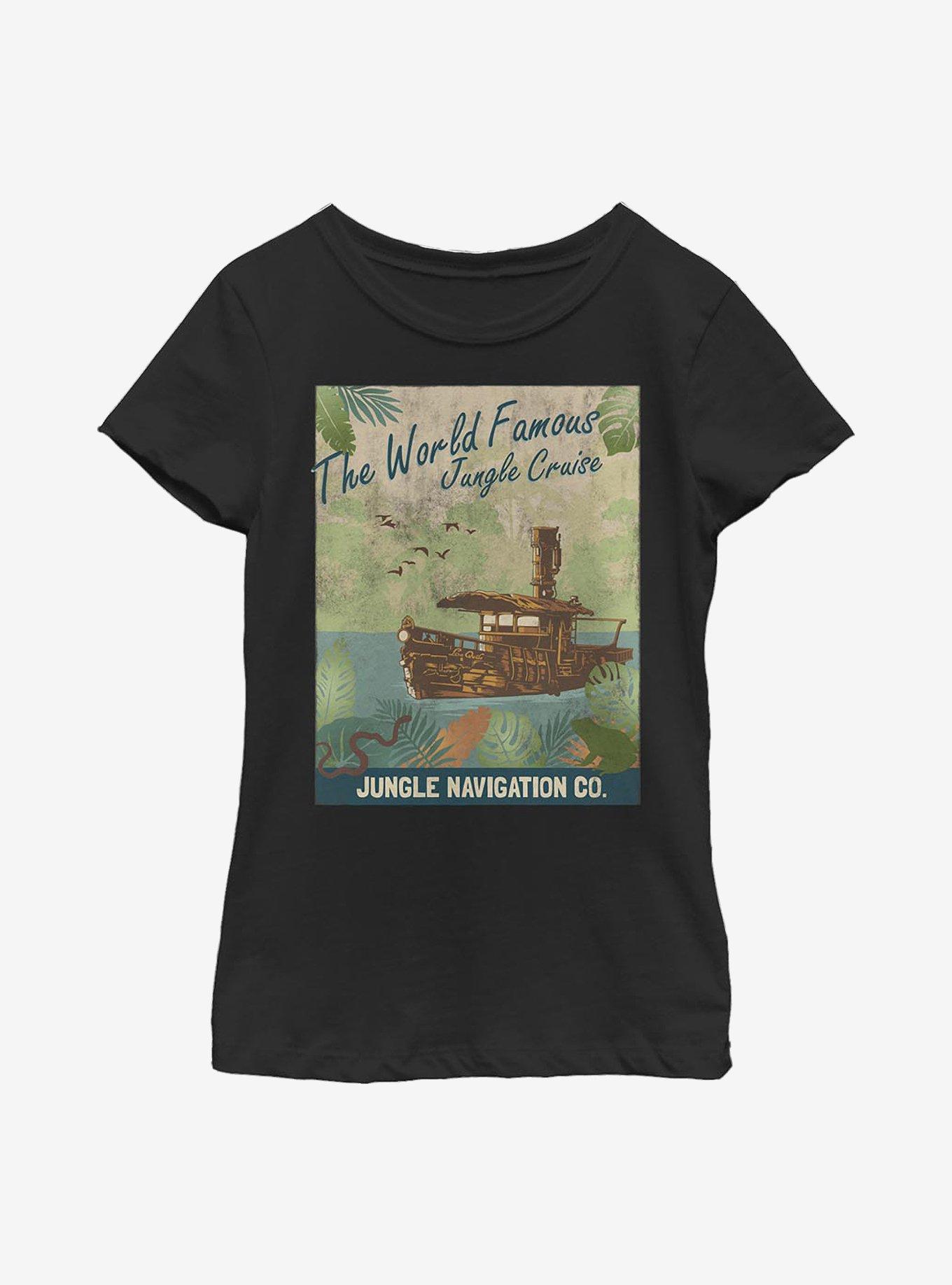 Disney Jungle Cruise Vintage Poster Youth Girls T-Shirt, BLACK, hi-res