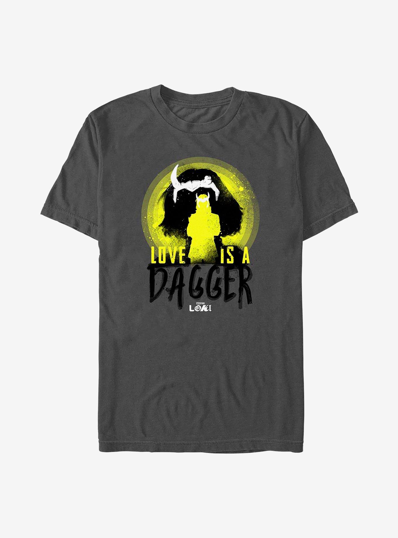 Marvel Loki Love Is A Dagger Silhouettes T-Shirt, CHARCOAL, hi-res