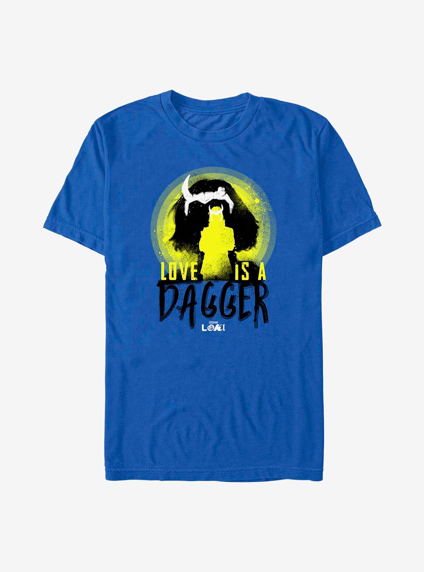 Marvel Loki Love Is A Dagger Silhouettes T-Shirt, ROYAL, hi-res