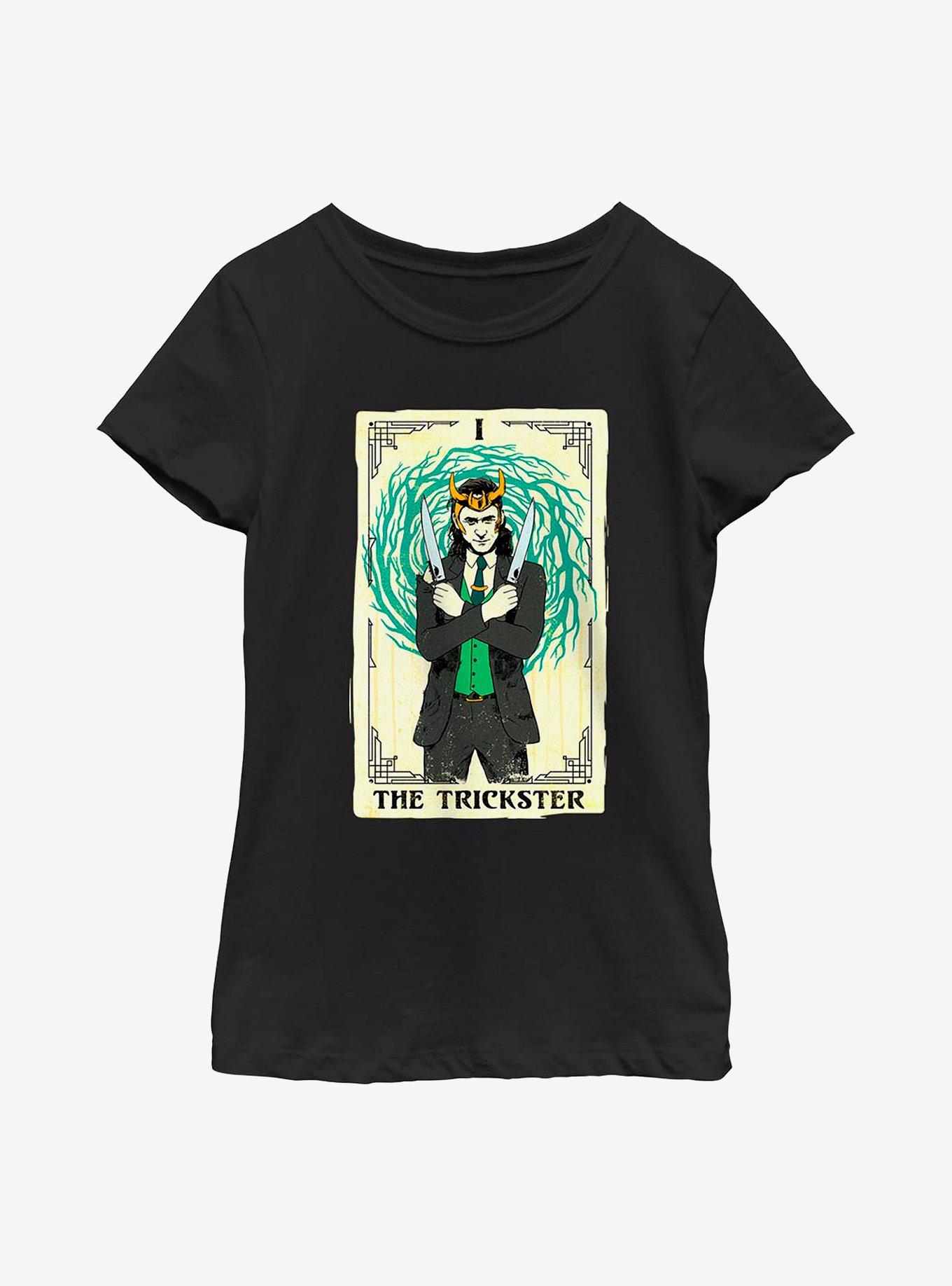 Marvel Loki Trickster Tarot Card Youth Girls T-Shirt, , hi-res