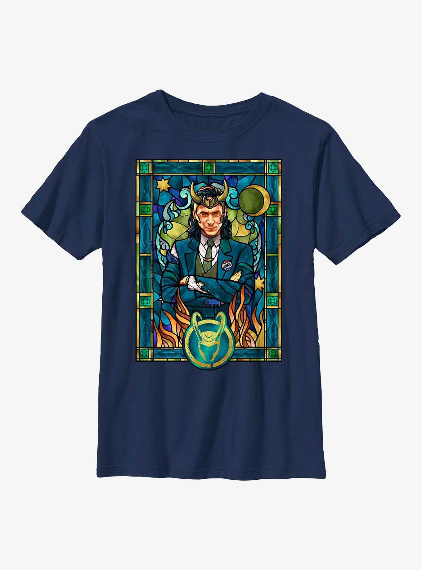 Marvel Loki Stained Glass Youth T-Shirt, , hi-res
