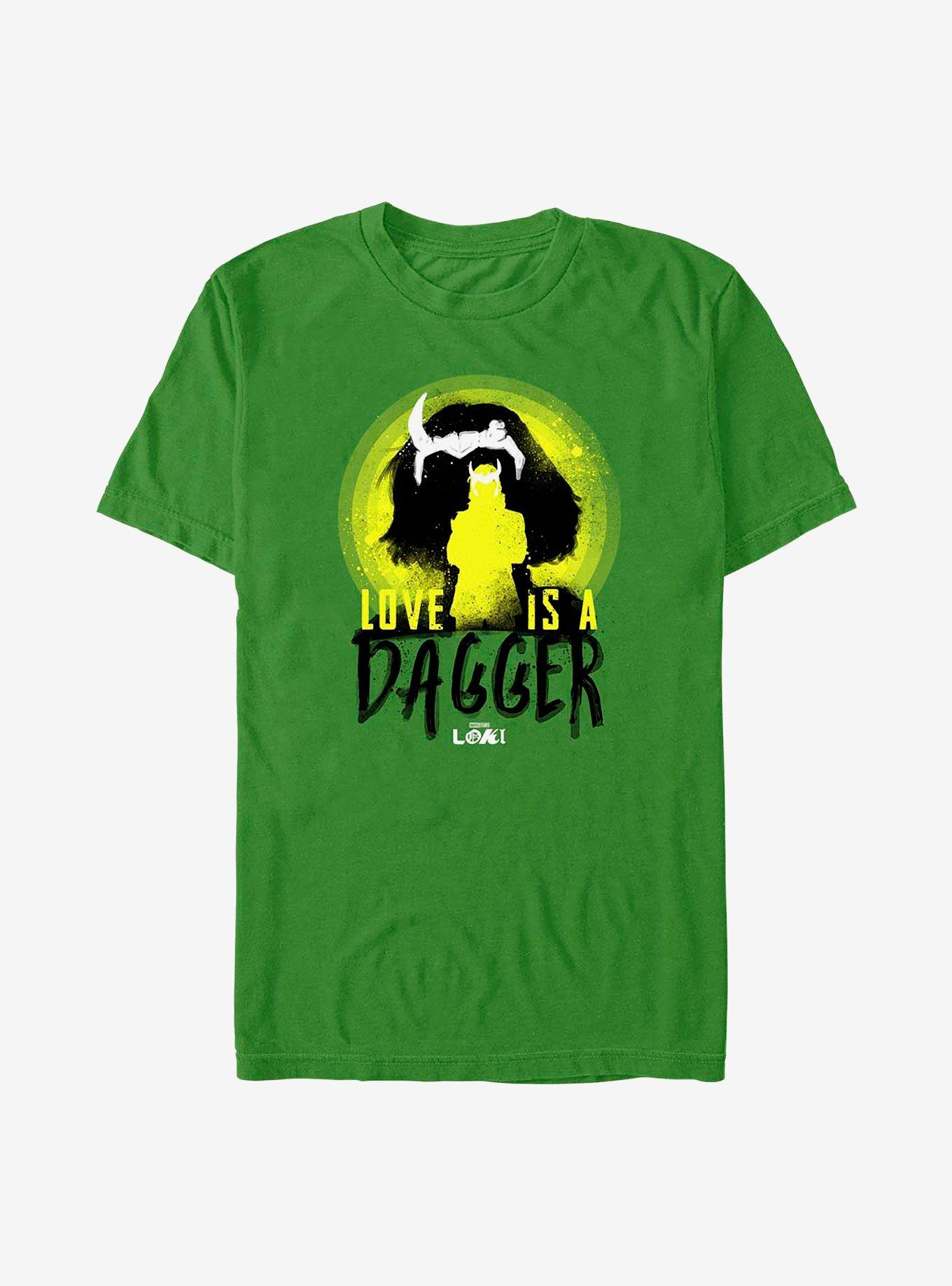 Marvel Loki Love Is A Dagger Silhouettes T-Shirt, KELLY, hi-res view 1