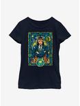 Marvel Loki Stained Glass Youth Girls T-Shirt, NAVY, hi-res