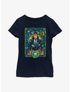 Marvel Loki Stained Glass Youth Girls T-Shirt, , hi-res