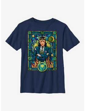 Marvel Loki Stained Glass Youth T-Shirt, , hi-res
