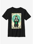 Marvel Loki Trickster Tarot Card Youth T-Shirt, BLACK, hi-res