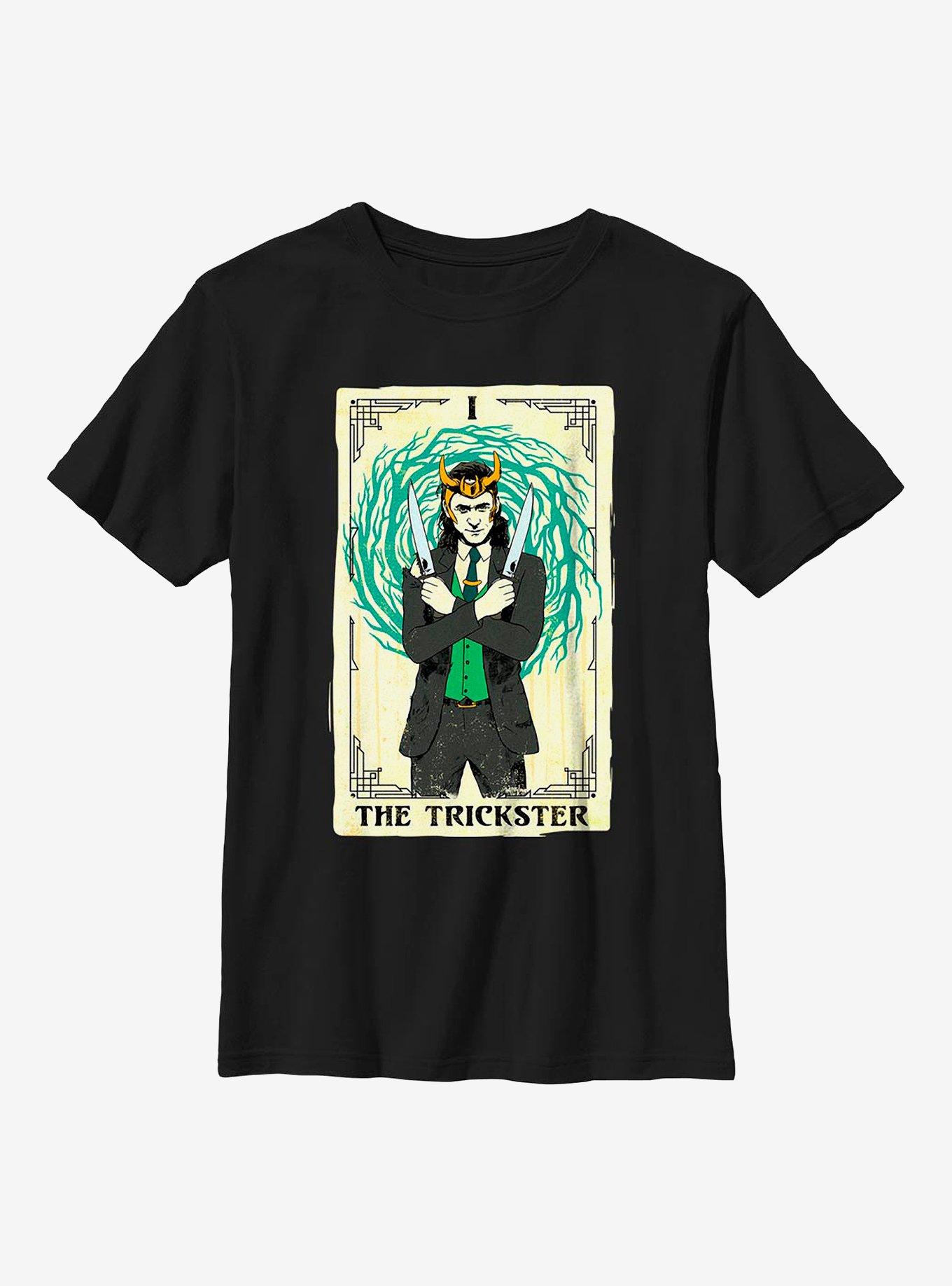 Marvel Loki Trickster Tarot Card Youth T-Shirt, , hi-res