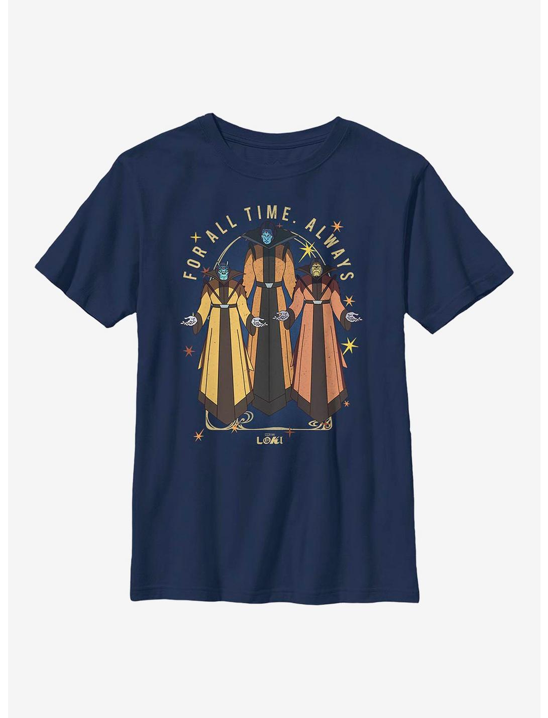 Marvel Loki Time-Keepers For All Time Always Youth T-Shirt, NAVY, hi-res