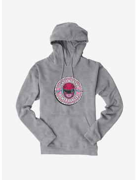 Mighty Morphin Power Rangers Red Ranger Mask Circle Hoodie, HEATHER GREY, hi-res