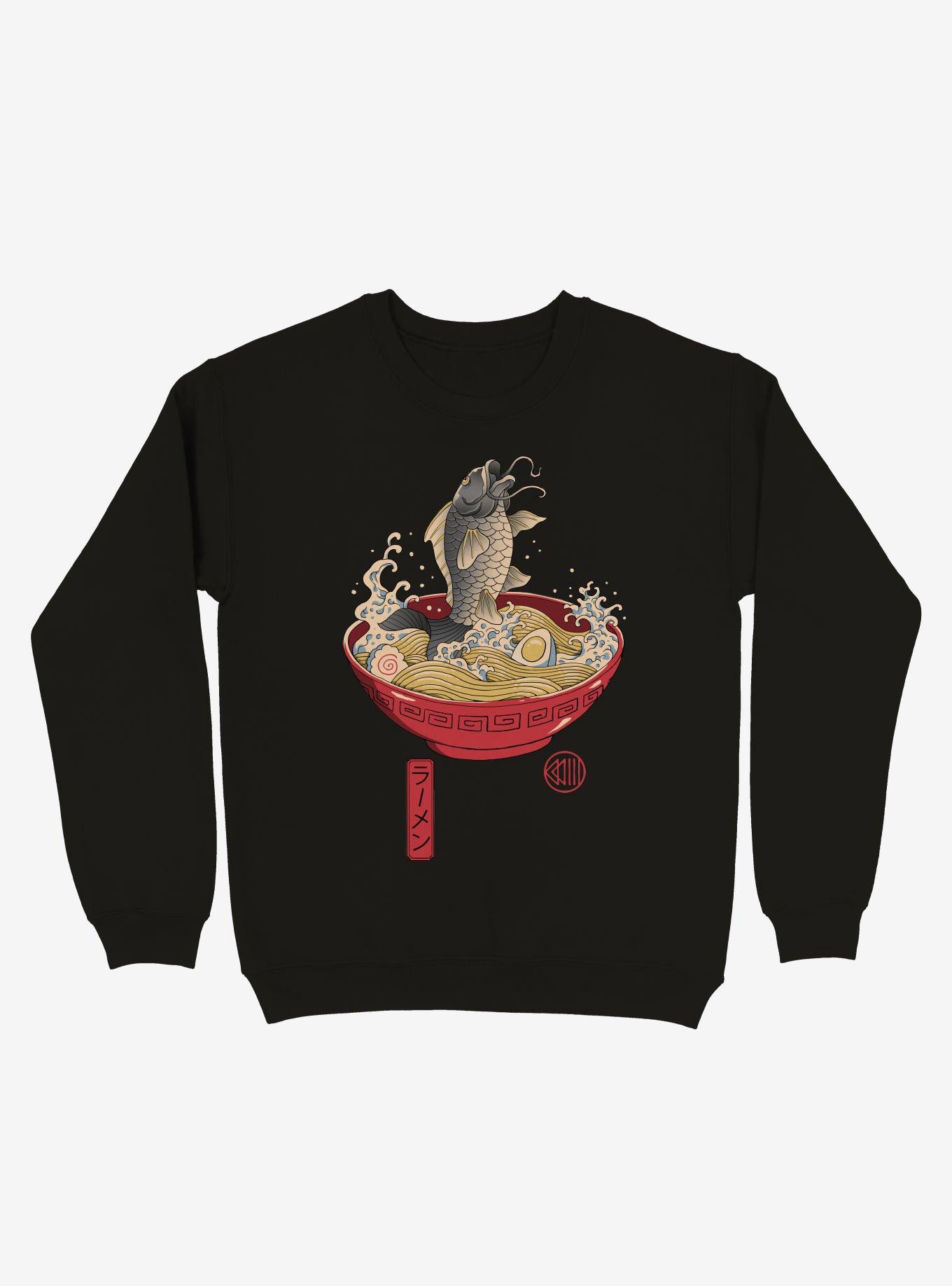 Fish Ramen Sweatshirt, BLACK, hi-res