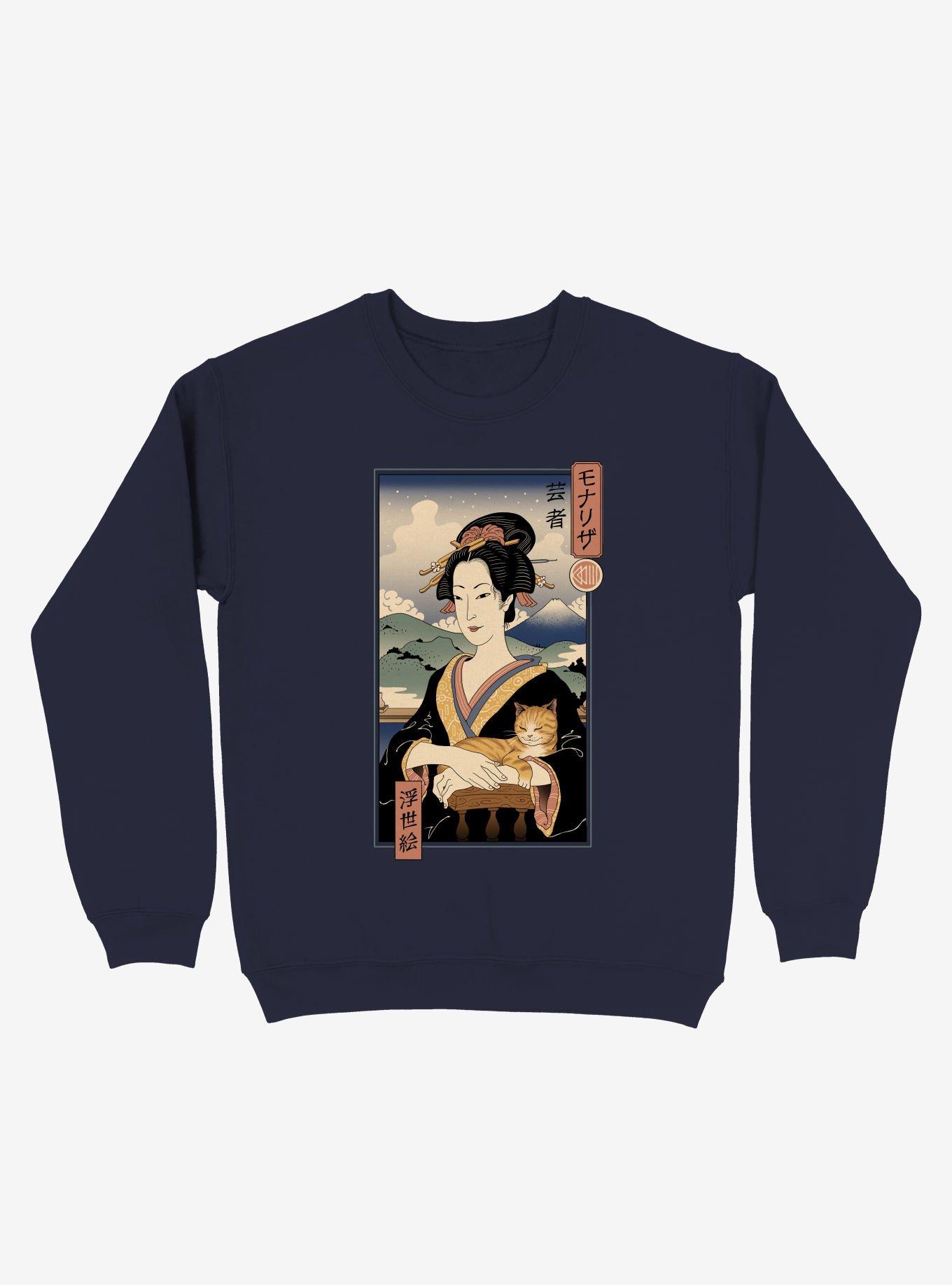 Geisha Cat Lisa Ukiyo-e Sweatshirt, , hi-res