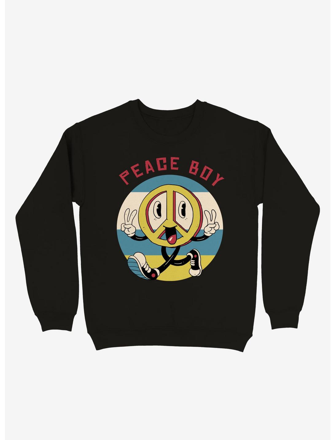 Peace Boy Peace Sign Sweatshirt, BLACK, hi-res