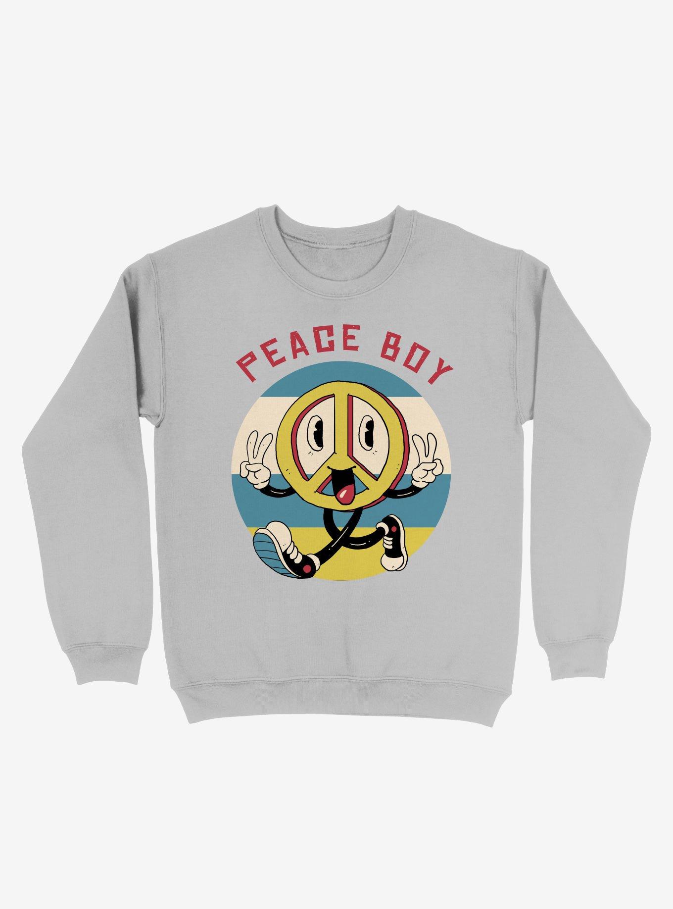 Peace Boy Peace Sign Sweatshirt, SPORT GRAY, hi-res