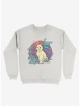 Vapor Cat Sweatshirt, WHITE, hi-res