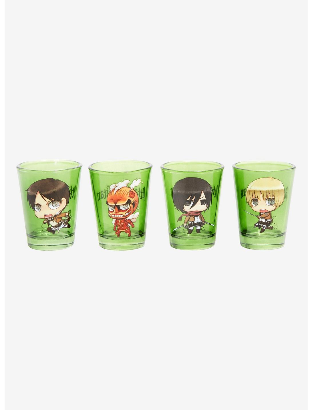 Attack on Titan Chibi Characters Mini Glass Set - BoxLunch Exclusive, , hi-res