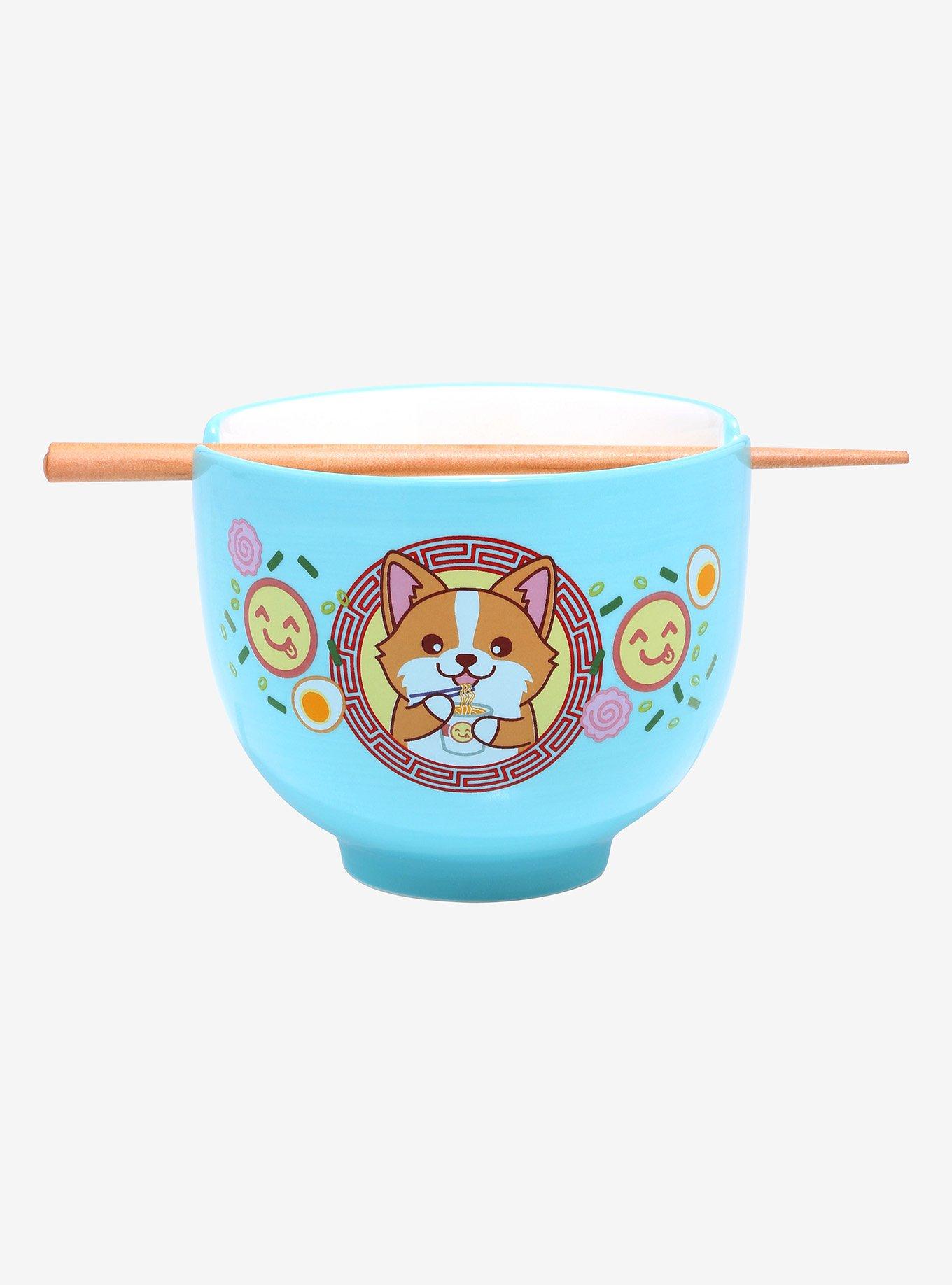 Corgi Meal Time Ramen Bowl with Chopsticks, , hi-res