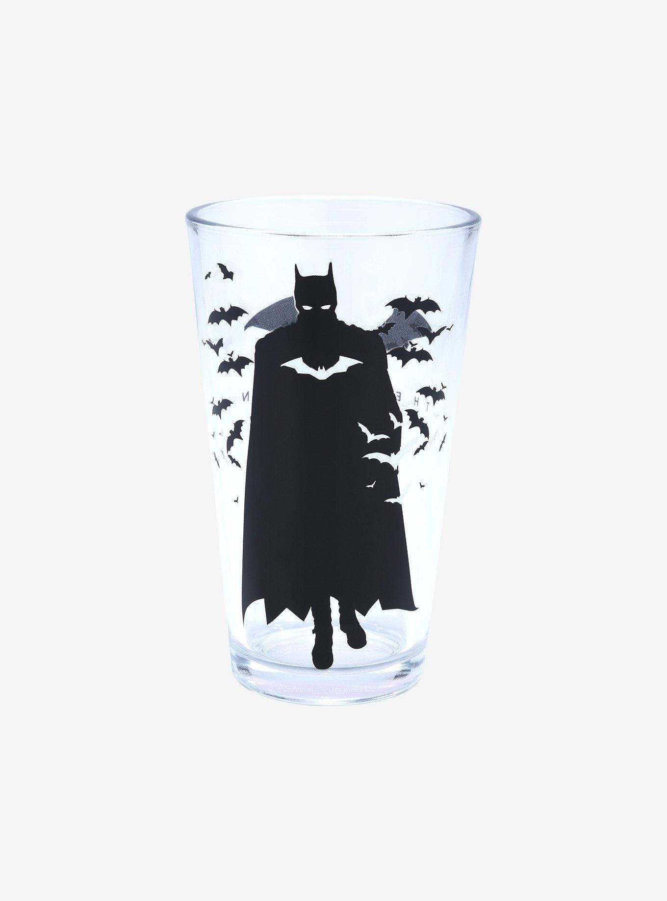 DC Comics The Batman Silhouette & Logo Pint Glass - BoxLunch Exclusive, , hi-res