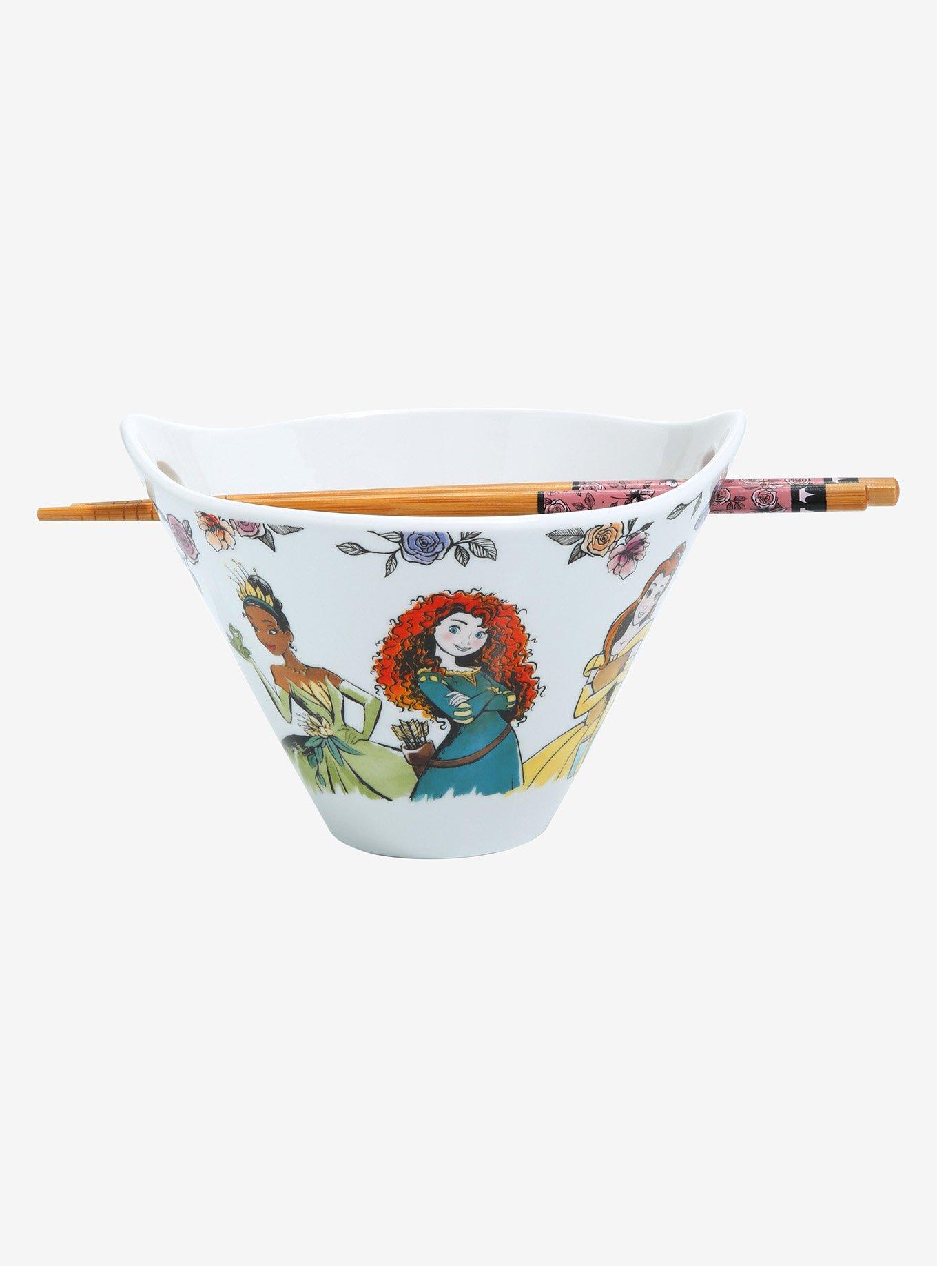 Disney Princess Floral Group Portrait Ramen Bowl with Chopsticks , , hi-res