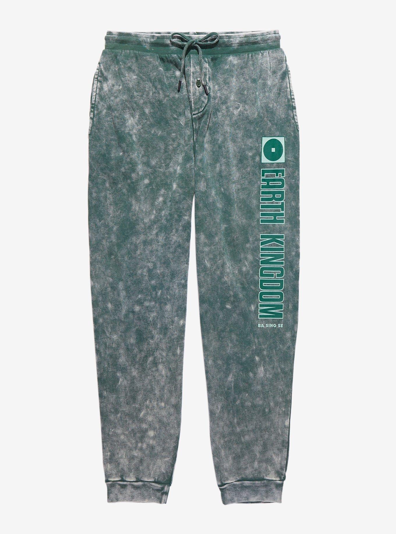 Avatar: The Last Airbender Earth Kingdom Acid Wash Joggers - BoxLunch Exclusive, DARK WASH, hi-res