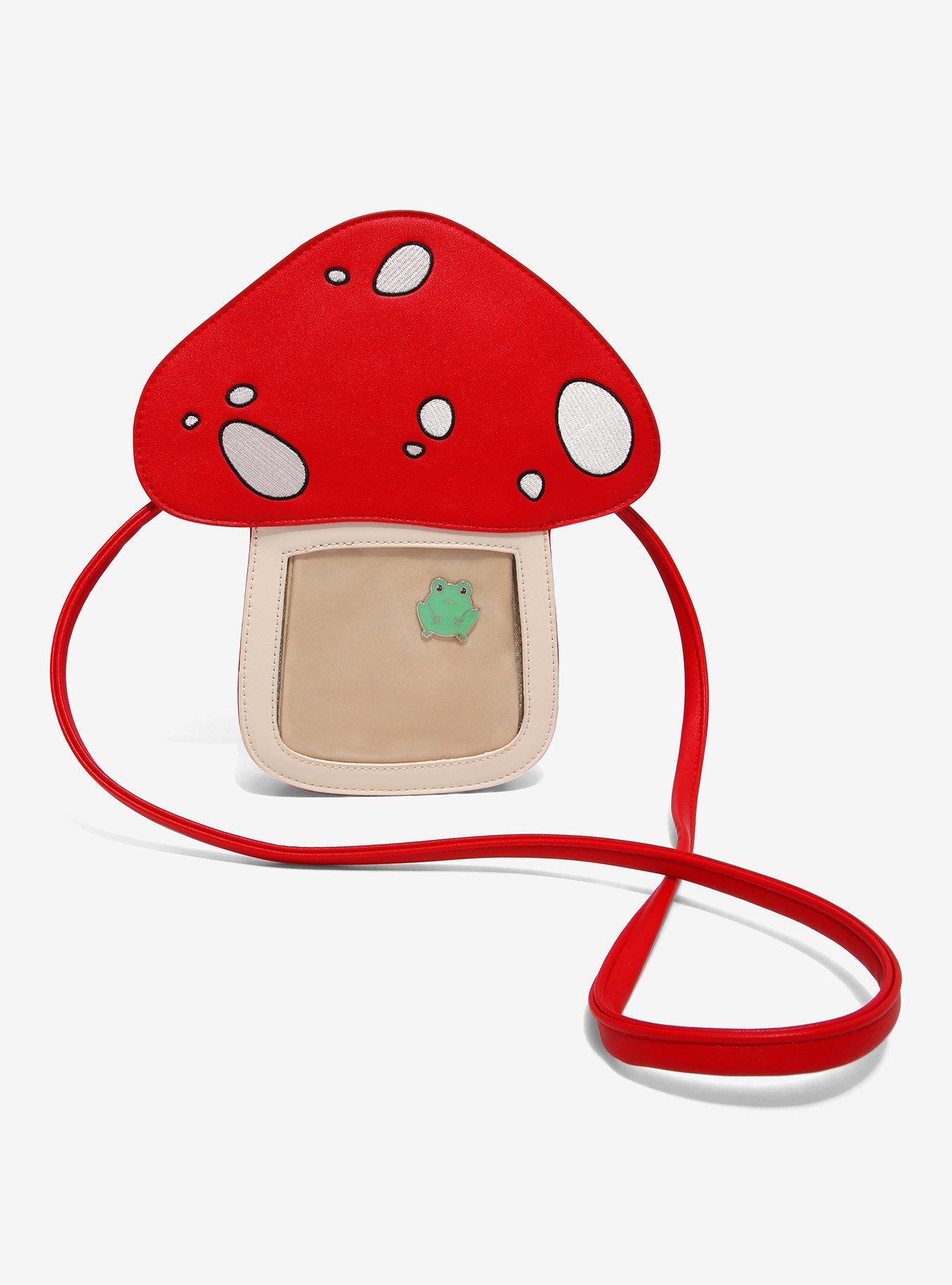 Mushroom Pin Collector Crossbody Bag