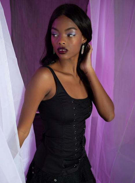 Black Lace-Up Corset | Hot Topic