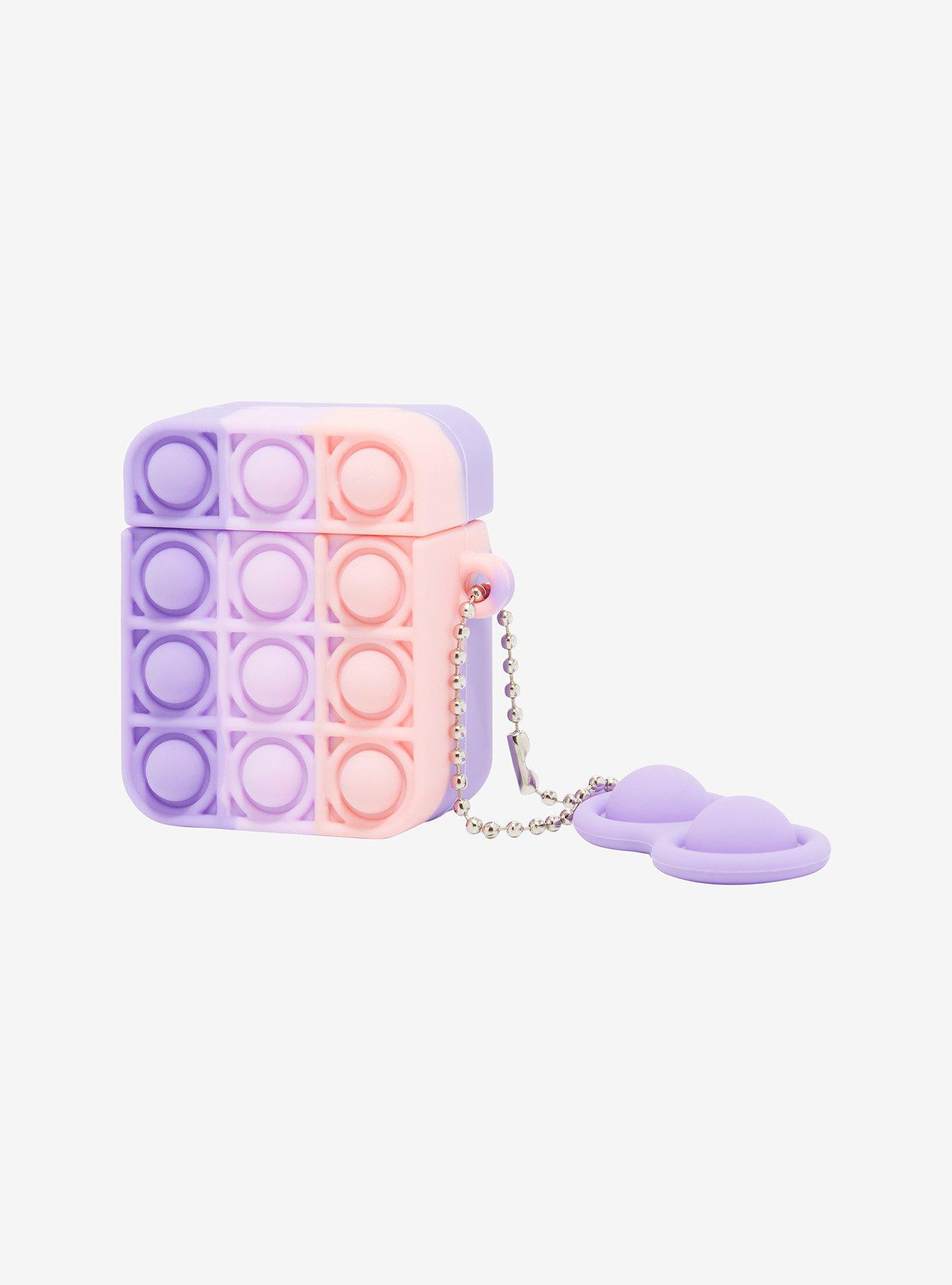 Pink & Purple Silicone Pop-Up Wireless Earbud Case Cover, , hi-res