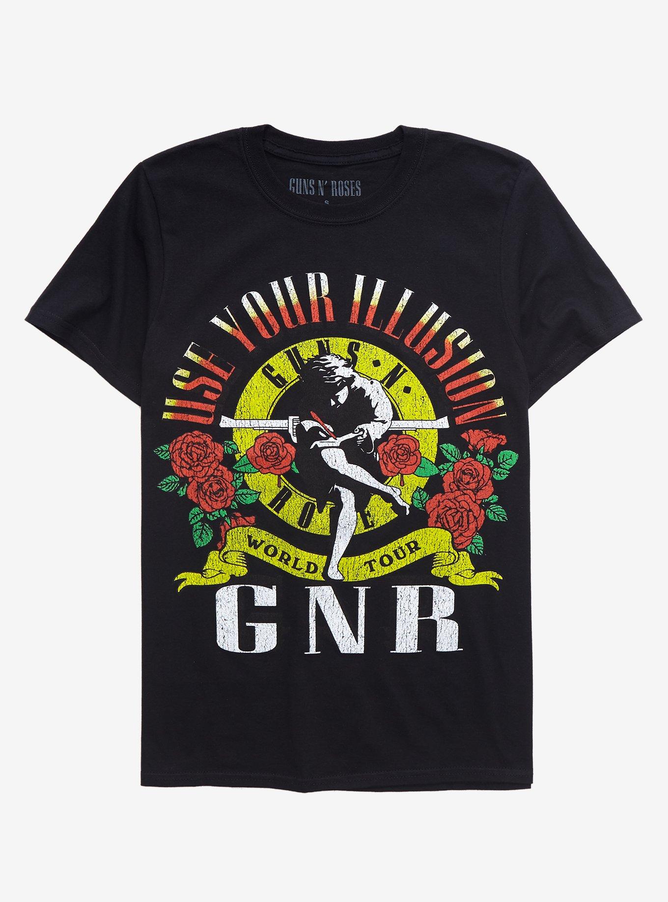 Guns N' Roses Illusion World Tour T-Shirt, BLACK, hi-res