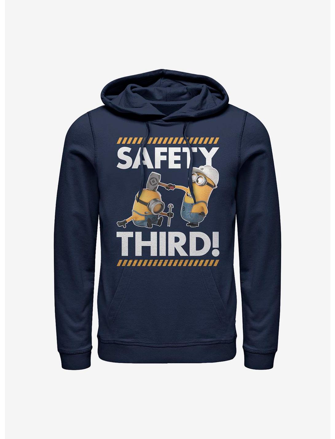 Minions Safety Third Hoodie, NAVY, hi-res
