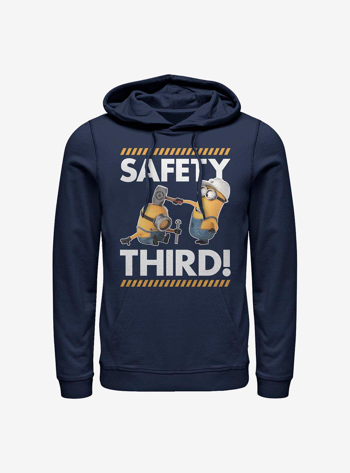 Minions Safety Third Hoodie, NAVY, hi-res