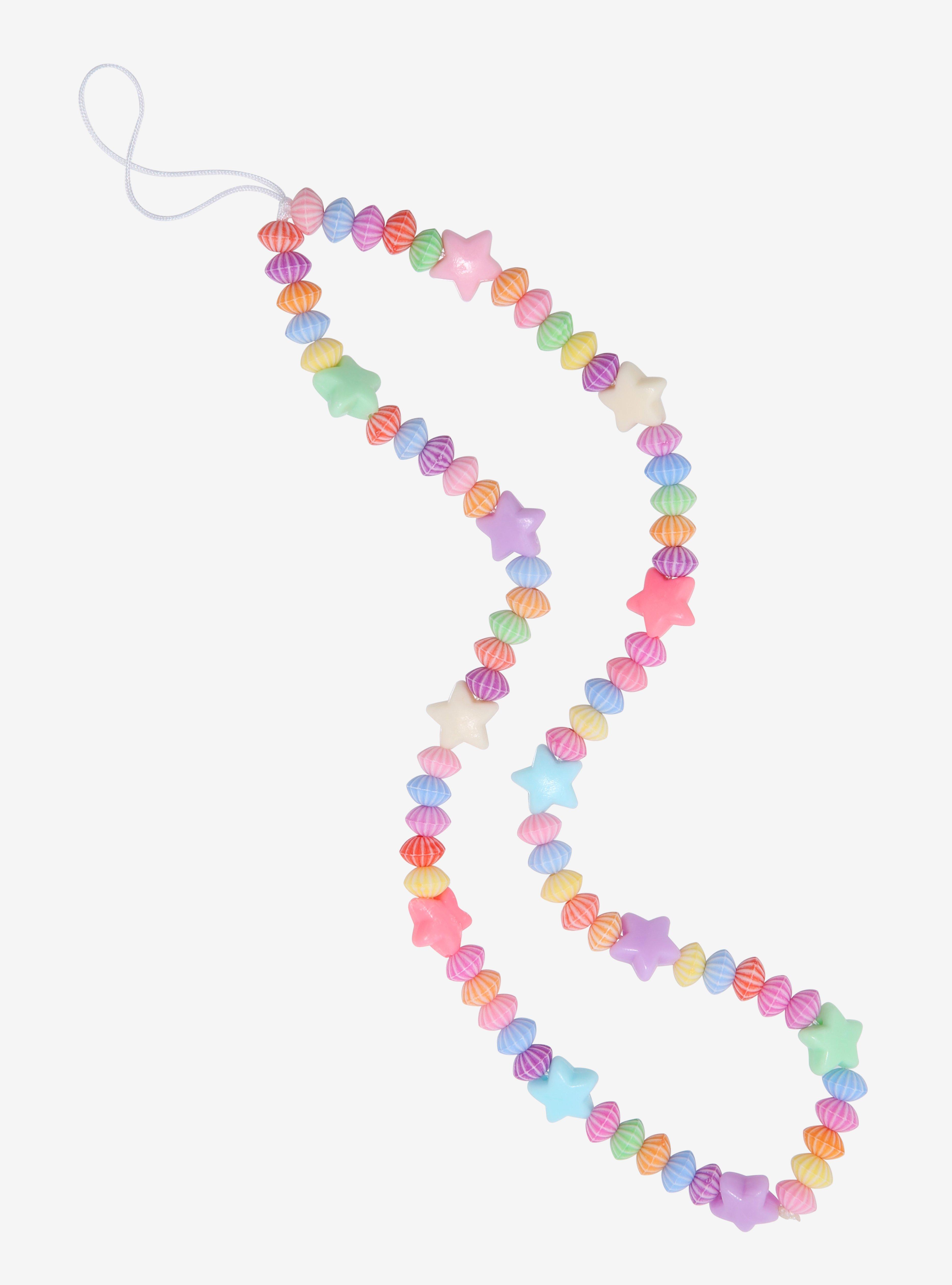 Pastel Star Beads Phone Charm, , hi-res