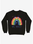 Be Nice 2.0 Rainbow Sweatshirt, BLACK, hi-res