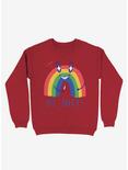 Be Nice 2.0 Rainbow Sweatshirt, RED, hi-res