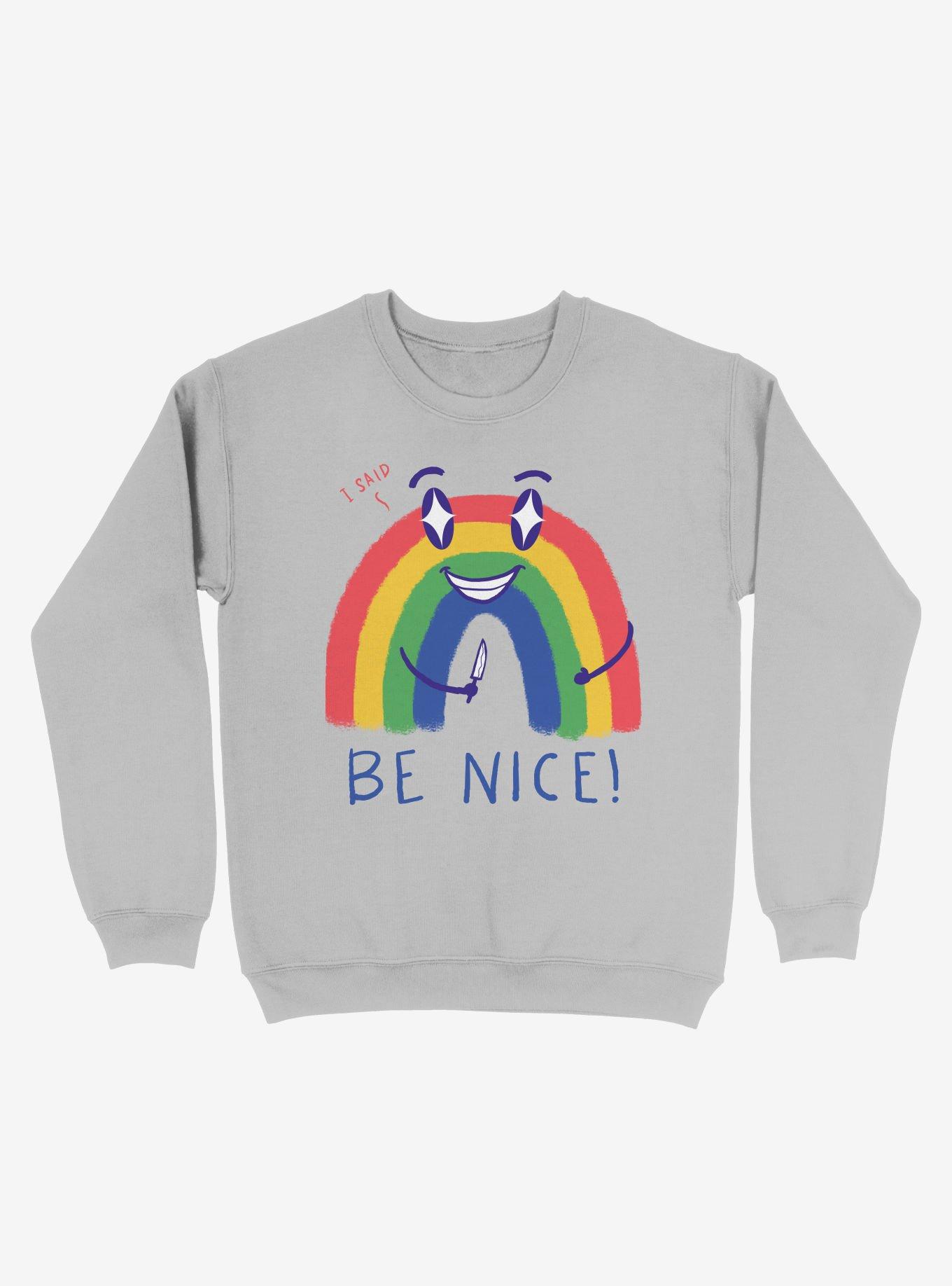 Be Nice 2.0 Rainbow Sweatshirt, SPORT GRAY, hi-res