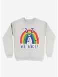 Be Nice 2.0 Rainbow Sweatshirt, WHITE, hi-res